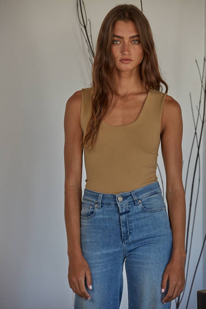 Double Layered Seamless Top: Black